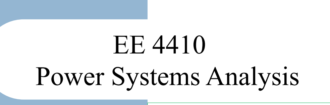 Power Systems Analysis EE4410 Part 1